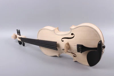 5 String 4/4 Violin Unfinished White Violin Ebony Fittings Maple Spruce Wood - Image 1 of 4