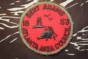 Old Vintage 1953 CAMP BERT ADAMS Boy Scout PATCH BSA Atlanta Area Council Camper - Picture 1 of 2