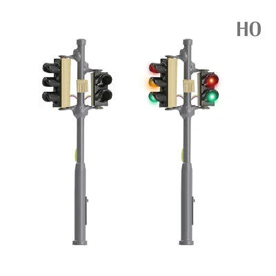2 Stück Links Spur H0 1:87 Modell Verkehrsampel Fußgängerampel und LEDs Fahrzeug - Bild 1 von 4