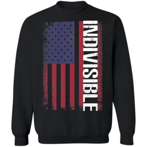 Indivisible American Flag USA Crewneck Sweatshirt - Picture 1 of 5