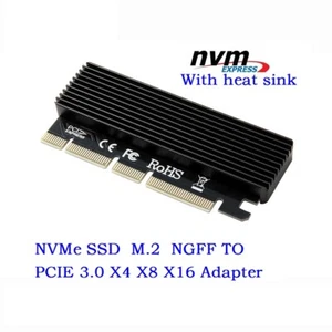 M.2 PCIe NVMe SSD to PCI-E Express 3.0 X4 X8 X16 Adapter Card Full Speed 2280 mm - Picture 1 of 12
