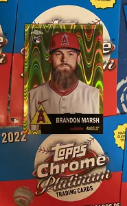 Brandon Marsh Rookie 2022 Topps Chrom Platingelb Welle REFRAKTOR 250 203 RC - Bild 1 von 2