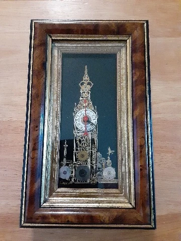 Vintage Horological Collage Picture Clock London Collins 10" x 6" WORKS Cover