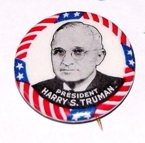 1948 HARRY S TRUMAN campaign pin pinback button political president presidential - Picture 1 of 2