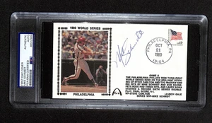 Mike Schmidt Signed 1980 World Series Gateway FDC Cachet PSA Auto Slab - Picture 1 of 2