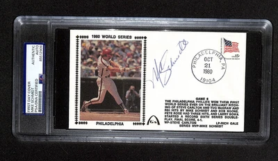 Mike Schmidt Signed 1980 World Series Gateway FDC Cachet PSA Auto Slab - Image 1 of 2