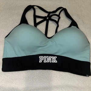 Pink Victoria's Secret Ultimate Womens Sports Bra Sz Small Light Aqua Blue - Picture 1 of 4