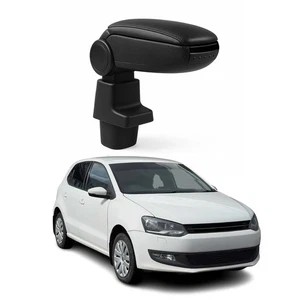 Mittelarmlehne Armlehne Mittelkonsole für VW Polo 6R 2009-2017 PU-Leder Schwarz - Bild 1 von 12