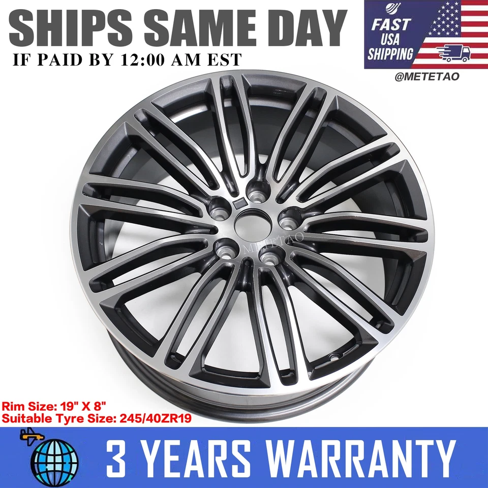 Machined Orbit Gray 19" Wheel Rim for BMW 530e 530i 540i 540d M550i 2017-2020 - Изображение 1 из 4