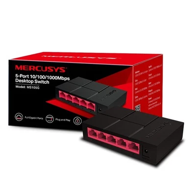 MERCUSYS 5-Port 10/100/1000Mbps Desktop Ethernet Switch/Hub, Ethernet Splitter,  - Image 1 of 4