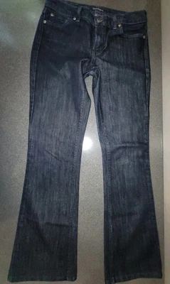 Pantalones de mezclilla David Kahn para mujer tiro medio lavado oscuro corte bota usados en excelente estado 31 estilo 3782 *  Foto 1 de 4