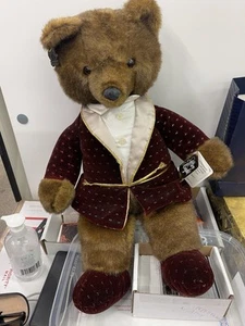 Vintage 1986 Applause 16" Brown Bear After Eight Plush with Dinner Jacket - Picture 1 of 17