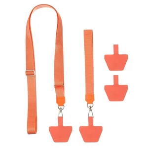 2Pcs Phone Lanyard with Wrist Strap and 4 Patches, Orange - Zdjęcie 1 z 6