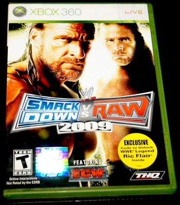 MICROSOFT XBOX 360 SMACKDOWN VS RAW 2009 SVR CIB AUTHENTIC TESTED WORKING COMP - Image 1 of 3