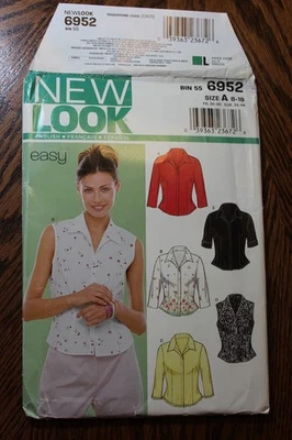 New Look 6952 Misses' Shirt Size 8-18 Top Fitted Sewing Pattern Uncut - Image 1 of 3