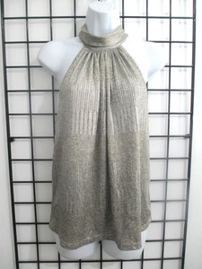 MAUVE / ANTHROPOLOGIE 🌸 GRÖSSE SMALL == SLINKY METALLIC SILBER / STRICKTOP / BLUSE - Bild 1 von 7