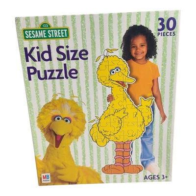 VTG Milton Bradley Sesame Street Big Bird Kid Size 30 Pc Jigsaw Puzzle Complete  - Image 1 of 4