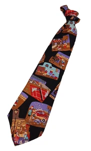 New DON LOPER $29 Multicolors Funny Prints Tie 100% Italian Silk Necktie Qte_B2 - Picture 1 of 4