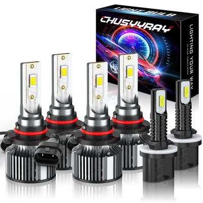 6x LED 车头灯高/低光束雾灯白色灯泡适用于土星 SW1 SW2 1996-2001 — 第 1/4 张图片