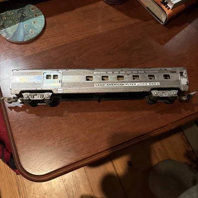 American Flyer #660 Chrome Combine/Baggage Passenger Car - Image 1 of 4