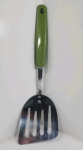 Espátula pequeña ranurada vintage Chief EE. UU. mango corto verde 9,75" enchapada en cromo - Imagen 1 de 9