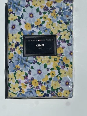 Tommy Hilfiger Belinda Floral Azul Amarelo Roxo KING SHAM Vintage $67 (1) - Imagem 1 de 3