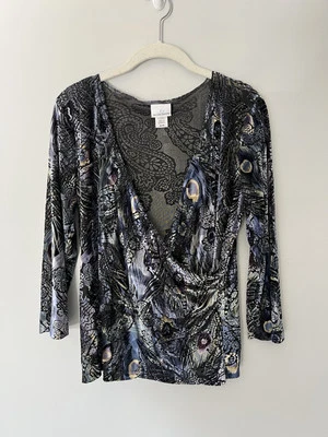 Топ Jaclyn Smith Velvet Burnout с искусственным запахом Y2K Whimsigoth Fairy Grunge размер M - Изображение 1 из 4