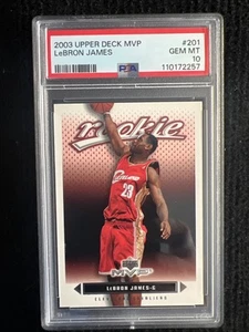 2003-04 Upper Deck MVP LEBRON JAMES ROOKIE RC CARD PSA 10 GEM MINT #201 - Picture 1 of 3