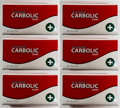 6 x Blue Power Carbolic Seife Antiseptikum 125g/4,4 Unzen