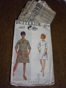 pristine Butterick 4270 Jean Muir dress pattern sz 14 b 34" 60s vintage pattern - Picture 1 of 2