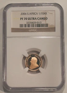 2006 South Africa 1/10 oz Proof Gold Krugerrand NGC PF70 Ultra Cameo!! - Picture 1 of 4