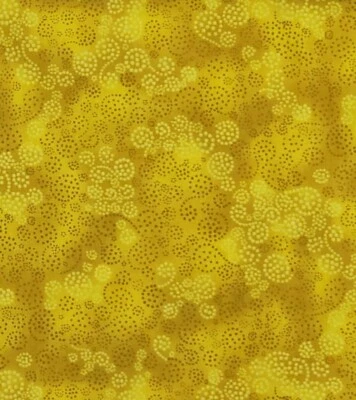 Yellow Swirls Polka Dots Blender Geometric Cotton Quilting Fabric 33" inches - Image 1 of 4