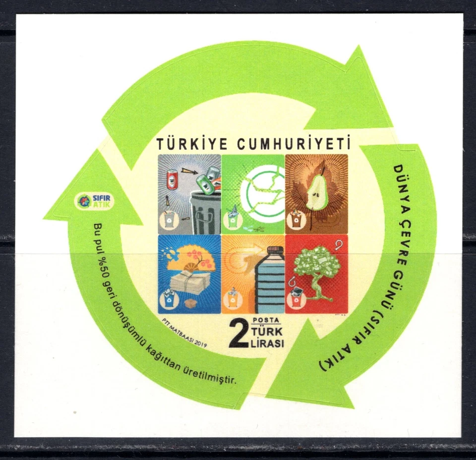 Turkey 2019 nature - world environment day - recycling save earth self-adhesive - Image 1 of 1