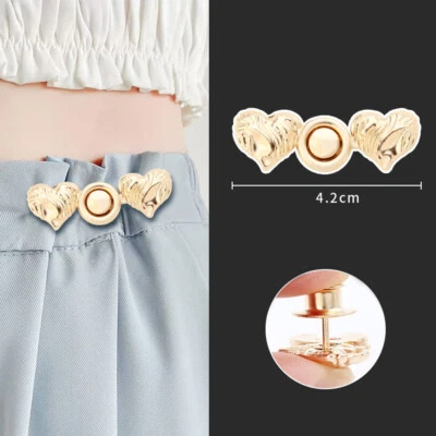 Heart Detachable Metal Buttons Metal Buckle Trousers Waist Change Small ↔ - Image 1 of 4