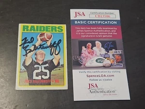 Fred Biletnikoff  Signed Autographed 1972  Topps Card  #210 Oakland Raiders JSA - Picture 1 of 4