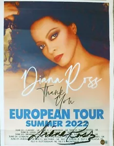 Rare -DIANA ROSS- BECKETT BAS Signed/Autograph/Auto Concert Tour Poster - Picture 1 of 1