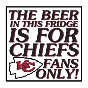 Kansas City Chiefs NFL Football Beer Fridge Warning Refrigerator Magnet - Picture 1 of 1