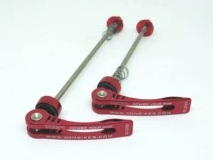 XON Titantium Skewers Quick Release 6061 Alloy T6+Ti axle Front&Rear Red 64g - Picture 1 of 4