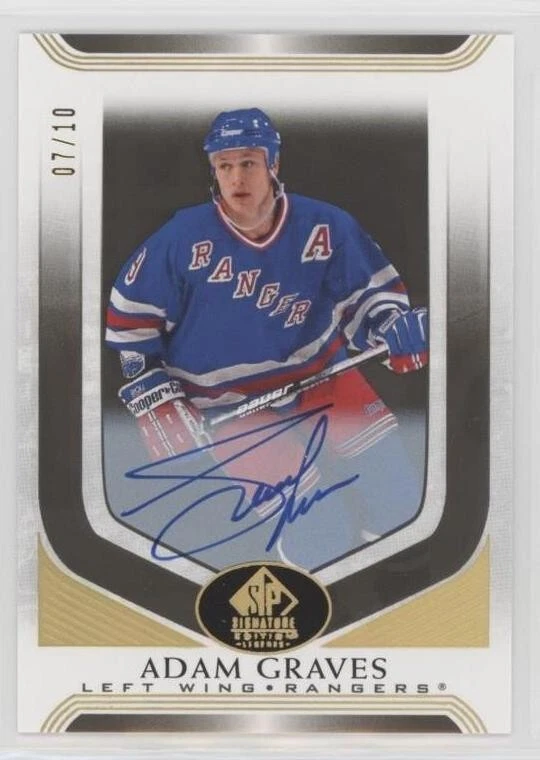 2020-21 SP SIGNATURE LEGENDS BLACK PARALLEL AUTO ADAM GRAVES /10 RANGERS - Image 1 of 2