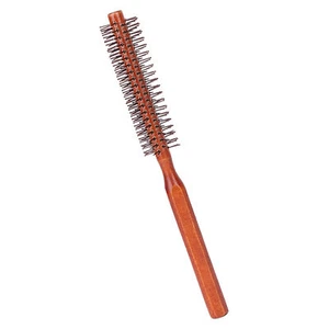 Round Styling Hair Brush Curling Roller Hairbrush Small Wood Brush Unisex - Picture 1 of 24