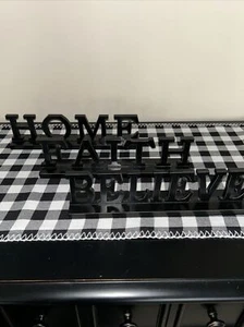3 Farmhouse Design Wood Home, Faith & Believe  Signs for Home Decor Wood Cutouts - Picture 1 of 4