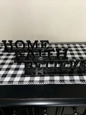 3 Farmhouse Design Wood Home, Faith & Believe  Signs for Home Decor Wood Cutouts - Image 1 of 4