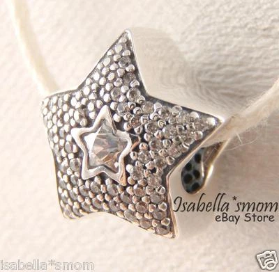 Desideri Stella Autentico Pandora Argento/Zirconi Pietre Ciondolo/Perlina New - Immagine 1 di 3