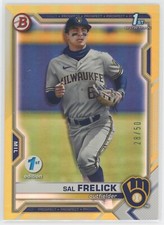 SAL FRELICK 2021 BOWMAN DRAFT 1ST EDITION GOLD FOIL #28/50 