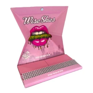 Wise Skies PINK Colour Rolling Kit King Size Slim Papers & Roach Filter Tips - Picture 1 of 2