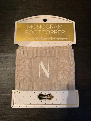 Toppers de botas Mud Pie tejido con cable para mujer talla única blanco liso Foto 1 de 4