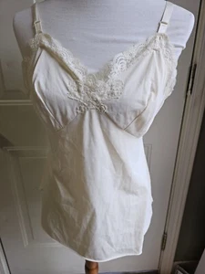 Shadowline Off White Lace Trim Camisole VTG Size 38 - Picture 1 of 5