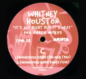 WHITNEY HOUSTON - ITS NOT RIGHT BUT ITS OKAY - 90S HOUSE 12” VINYL RECORD DJ - Imagen 1 de 2