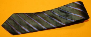 MICKY MILANO MADE IN ITALY GREEN/BLUE/BROWN STRIPED TIE -  DESIGNER TIES. - Picture 1 of 3