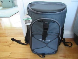 NWT TOMMY BAHAMA BACKPACK INSULATED COOLER GRAY BLACK MICROBAN REDUCES BACTERIA - Picture 1 of 12